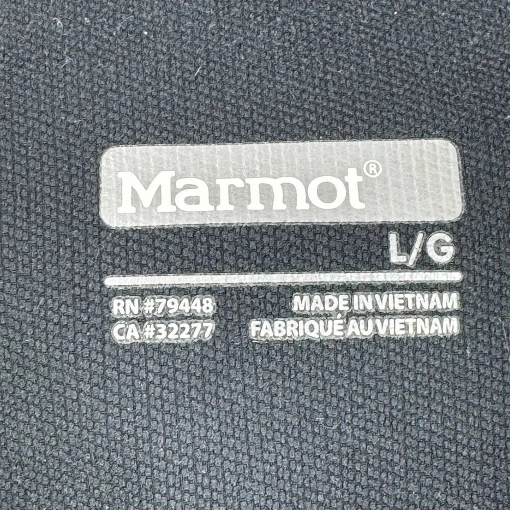 Marmot Mens Black Softshell Full Zip Jacket Large Mock Neck Outdoor *FLAW - Picture 5 of 11